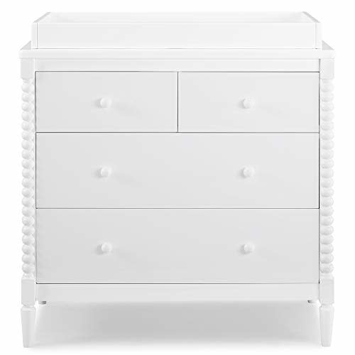 Delta Children Saint 4 Drawer Dresser with Changing Top, Bianca White