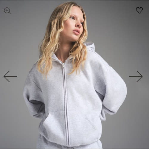 COTTON FLEECE CLASSIC ZIP UP HOODIE | LIGHT HEATHER GREY