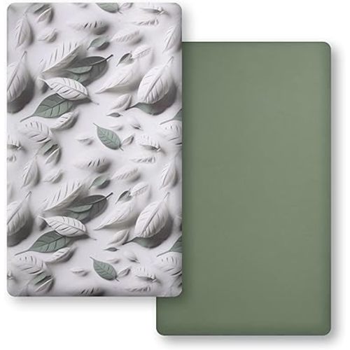 Organic Crib Sheet - 100% Cotton Baby Crib Sheets - Standard Crib Mattress Sheet (52 x 28 in) - Fitted Crib Sheets Girl Boy Neutral - Toddler Bed Sheets (Sage Green)