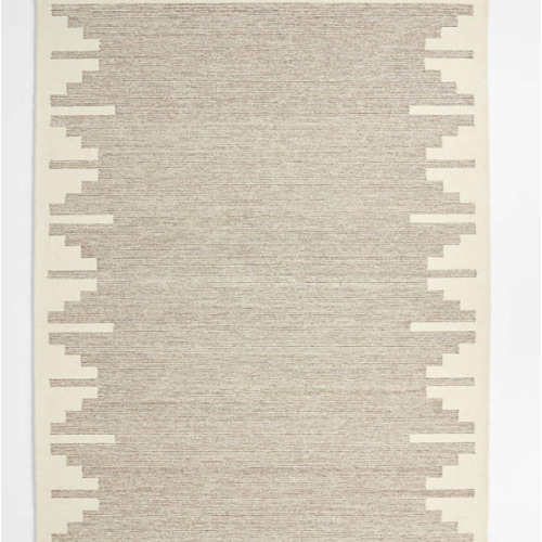 Edge Beige Geometric Wool Kids Area Rug 5x8