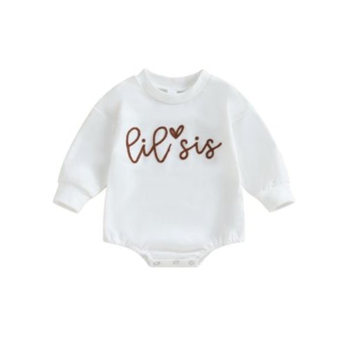 Sister Matching Outfits Letter Print Long Sleeve Sweatshirt Romper Toddler Spring Fall Clothes