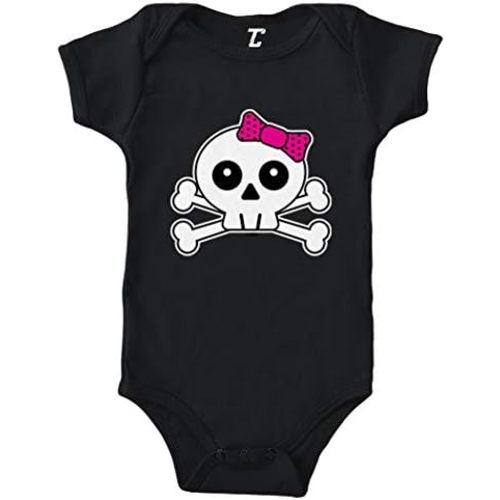 Tcombo Skull with Pink Bow - Crossbones Bodysuit