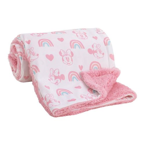 Disney's Minnie Mouse Velboa & Sherpa Plush Baby Blanket