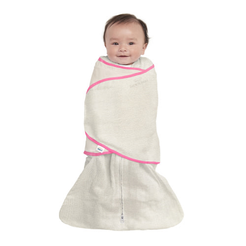 HALO Oatmeal and Pink Cotton Sleepsack Swaddle 7.7 in Newborn