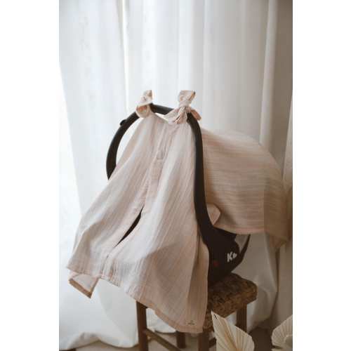 Cotton Muslin Baby Stroller Cover ,Baby Car Seat Canopy , Cotton Baby Stroller Cover ,Baby Shower Gift, Baby Car Seat Cover with Bow Accents