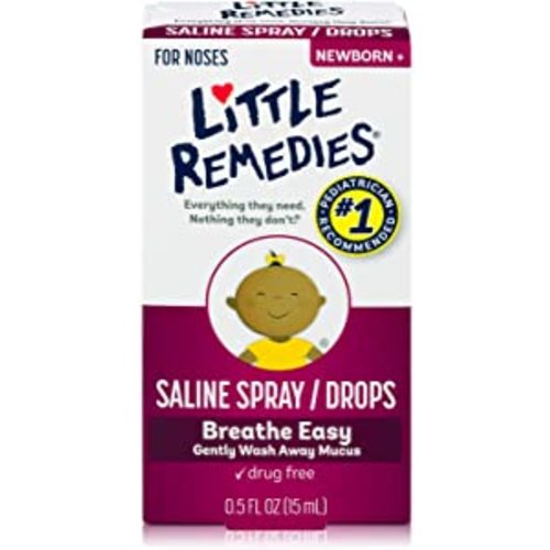 Little Remedies Saline Spray and Drops, Safe for Newborns, 0.5 fl oz - 0.5 Fl Oz (Pack of 1)