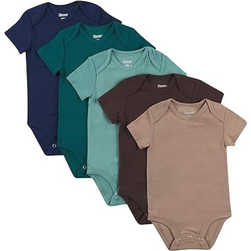 Amazon.com: Hanes Baby Bodysuits, Ultimate Flexy Short Sleeve for Boys & Girls, 5-Pack: Clothing, Shoes & Jewelry