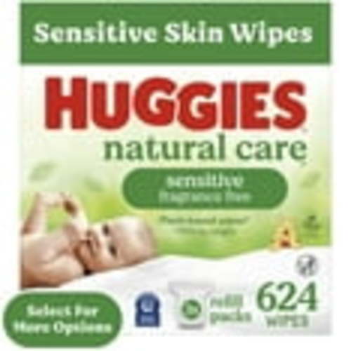 Huggies Natural Care Sensitive Baby Wipes, Hypoallergenic, Dermatologist Tested, 3 Refills, 624 Ct
