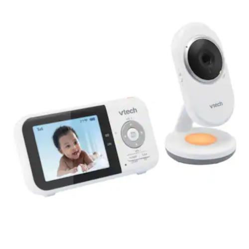 VTech - 2.8” Digital Video Baby Monitor with Night Light - White