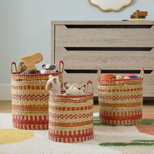Kids Stripe Baskets (Set of 3)