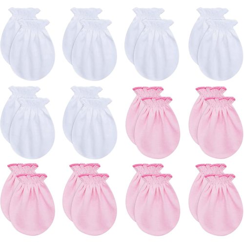 RATIVE No Scratch Mittens and Caps 100% Cotton for Newborn Baby 0-6 Months Boys Girls