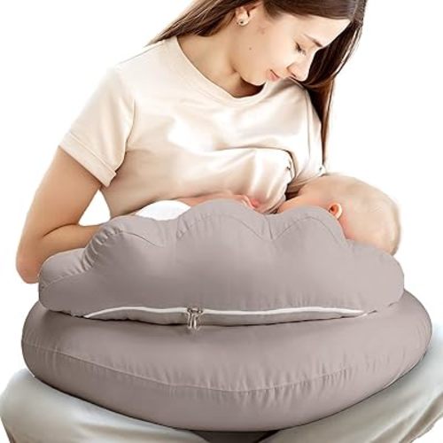 PILLANI Nursing Pillow, Breastfeeding Pillows for Enhanced Safety & Comfort for Mom & Baby, Removable Cotton Cover, Adjustable Waist Strap, Breastfeeding Essentials, Baby Registry Search