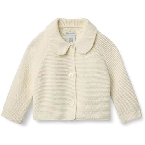 Amazon Essentials x Sofia Grainge Unisex Toddlers and Babies' Peter Pan Collar Sweater Jacket, Soft Cotton Knit with Stretch