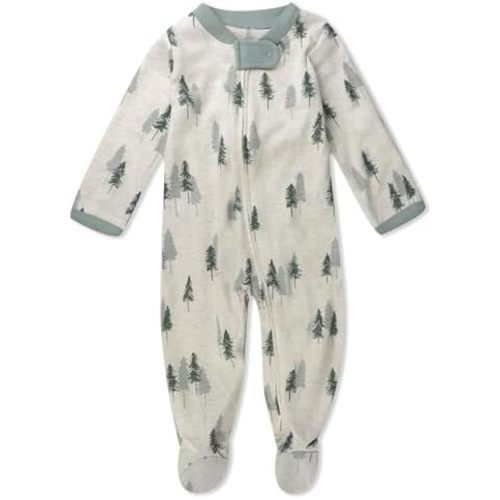 HonestBaby Unisex Baby Holiday Sleep & Play Footed One-Piece Pajama Sleeper 100% Organic Cotton