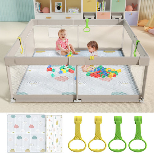 Uanlauo Baby Playpen with Mat, 59x59inch Playpen for Babies and Toddlers, Extra Large Baby Playpen & Reviews | Wayfair