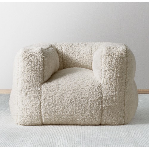 Luxe Sherpa Bean Bag Toddler Club Chair - Ivory