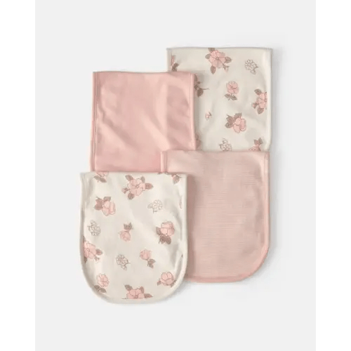 Baby Girl 4-Pack Floral Burp Cloths | Carter's