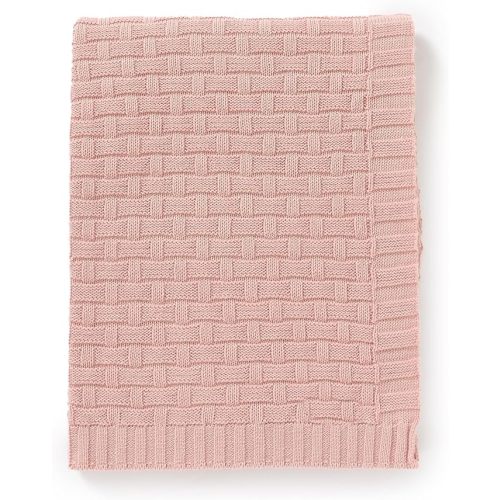 Neutral Baby Blankets Cotton Baby Knit Soft Receiving Blankets Lightweight Nursery Swaddle Baby Blanket for Baby Boy and Girls