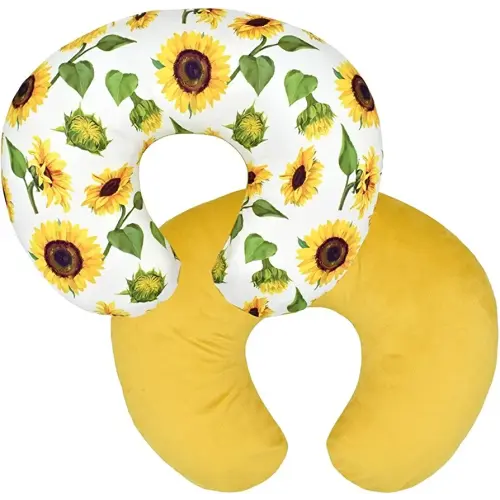 Nursing Pillow Cover Stretchy Pillow Slipcovers for Breastfeeding Moms Two-Sided Design (Sunflower)
