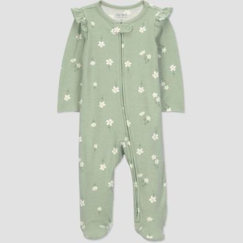 Carter's Just One You® Baby Girls' Floral Sleep N' Play - Light Green 3M
