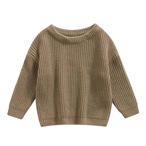 Knit Pullover Sweater in Grey Khaki, Size 3 months