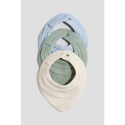 3-PACK COTTON MUSLIN BIBS