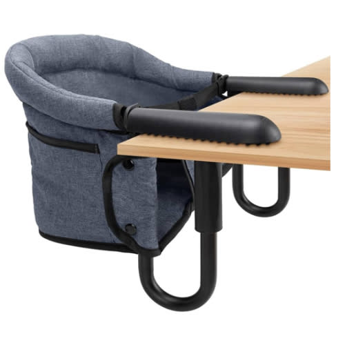 Hook On High Chair - Portable & Foldable for Babies 6-36 Months, Family & Travel Use with Carry Bag (Grey)