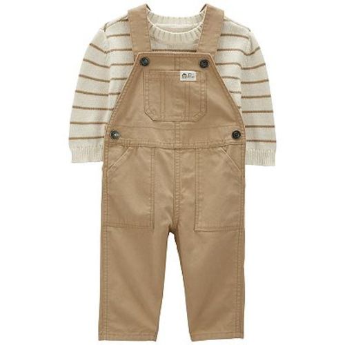 Baby Boy Carter's 2-pc. Striped Thermal Sweater & Canvas Coverall Set