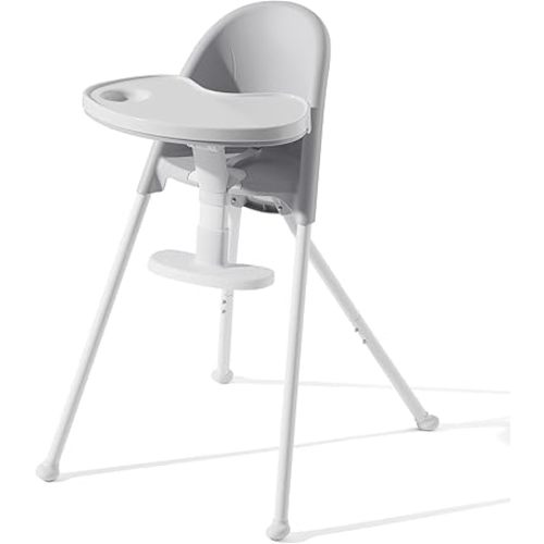 HAN-MM Foldable High Chair, One Click fold,Save Space, Detachable Double Tray, Infant Chair, Car Traveling, 3 in 1 Convertible, 3-Point Harness, Adjustable Footrest, Non-Slip Feet, Adjustable Legs