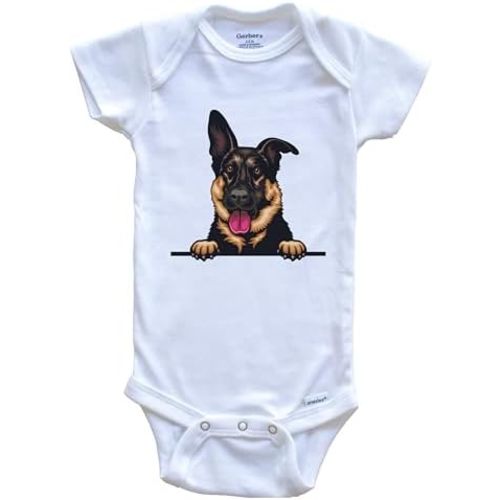 Really Awesome Shirts German Shepherd Dog Breed Cute One Piece Baby Bodysuit v4