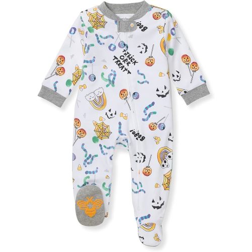 Burt's Bees Baby Girls Footed One-Piece Pajamas, Sleep and Play Loose Fit, 100% Organic Cotton, Sizes NB to 6-9 Months