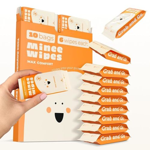 Impossibly Compact Travel Wipes with Natural Extracts - Skin-Friendly Wet Wipes, Hypoallergenic & Unscented for Adults, Kids & Baby Care - 10 Pack Total 60 Wipes
