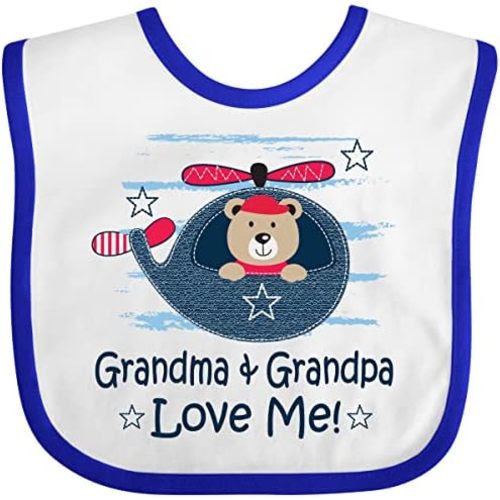 inktastic Grandma and Grandpa Love Me Boys Baby Bib