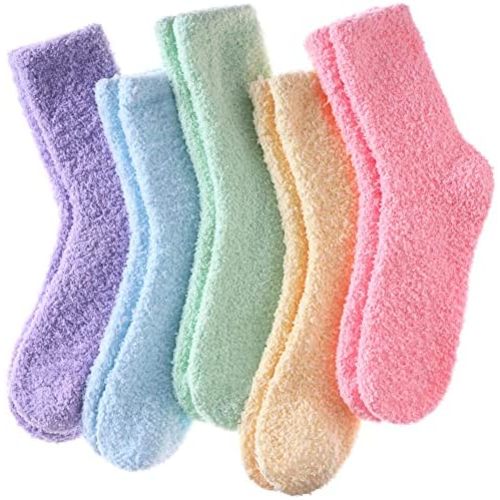LINEMIN Womens Fuzzy Socks Cozy Fluffy Winter Warm Slipper Socks Microfiber Soft Home Sleeping Socks