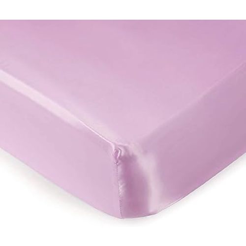 Pro Goleem Satin Soft Crib Sheet Great for Baby with Sensitive Hair Silky Baby Mattress Sheet Pink 52’’x28’’x8’’ Fitted Sheet for Girls