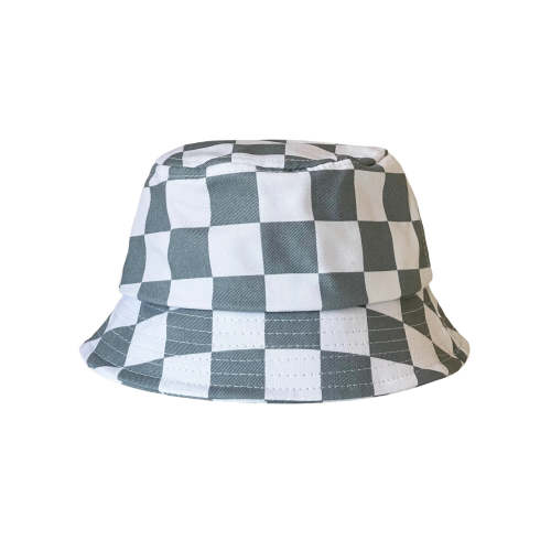 Kids Bucket Hat, Stone Blue Checkerboard