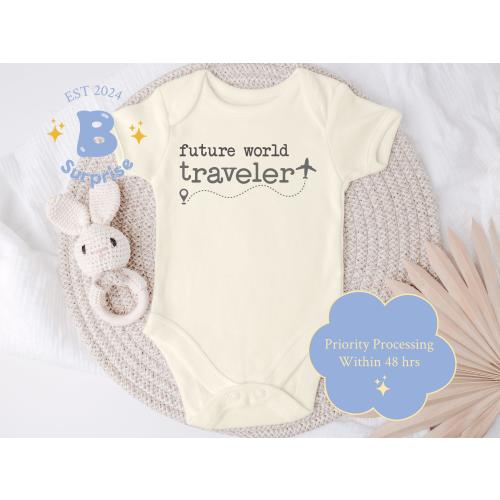 Future World Traveler Onesie® | Baby Travel Bodysuit | Natural Adventure Wear | Cute Baby Outfit for Little Explorer