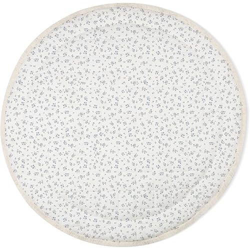 MakeMake Organics Organic Play Mat GOTS Certified Organic Cotton (Round 48", Mini Roses)