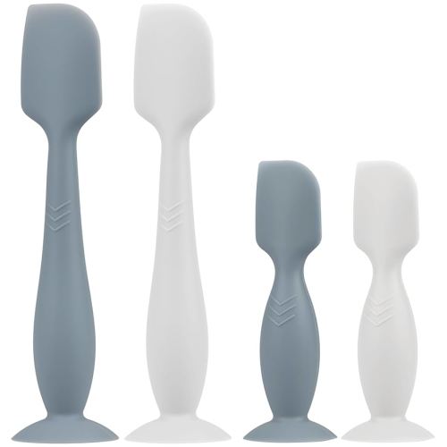 Baby Butt Paste Spatula - 4 Pack Diaper Cream Spatula Applicator Silicone Baby Butt Paste Spatula for Babies, Newborn, 2 x Large Size, 2 x Small Size (White/Cloud)
