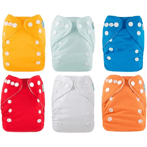 ALVABABY 6pcs with 12 Inserts Baby Cloth Diapers Pocket Newborn Diaper for Less Than 12pounds Baby Snaps Cloth Diapers Nappy