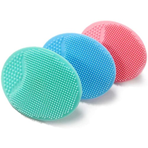 Baby Bath Brush, Cradle Cap Silicone Massage Scrubbers Exfoliator | The SkinSoother Baby Essential for Dry Skin, Eczema (Small-4PCS) - Small-4pcs