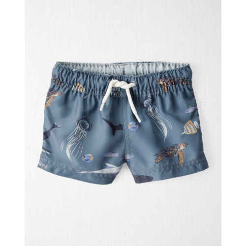 Baby Boy Recycled Ocean-Print Swim Trunks - Little Planet | Carter's
