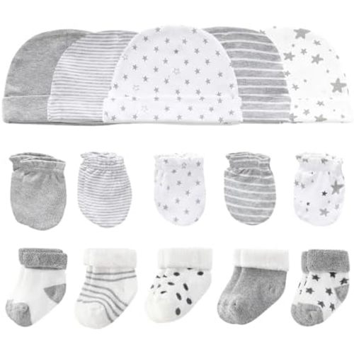 Baby Hats Mittens and Socks Set Cotton Newborn Hat Beanie Soft Infant Girls Boys Caps Gloves 0-6 month