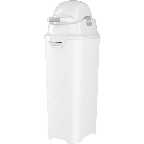 Foundations Tall Diaper Pail with Airtight Lid - Durable & Odorless Diaper Disposal, Large Capacity, Holds up to 60 Newborn Diapers, Refill with Any Bags - White
