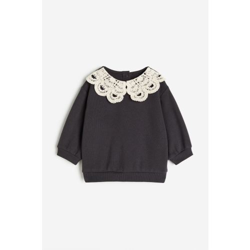 Sweatshirt, Dark gray/white