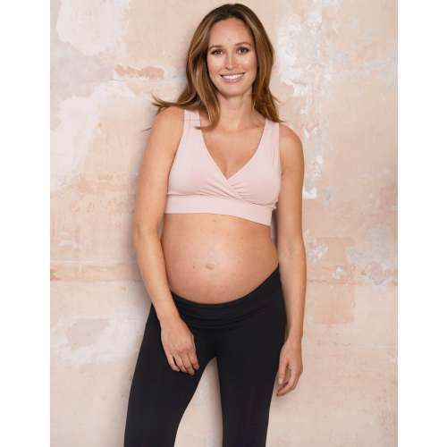 Twin Pack Bamboo Maternity & Nursing Sleep Bras – Black & Blush | Seraphine