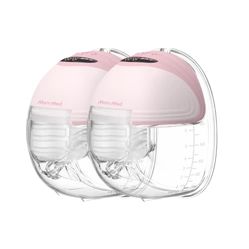 MomMed S21 Wearable Breast Pump - Smart Display, Leak-Proof Design, Hands-Free Double Portable Electric Breast Pump with 3 Mode &12 Levels - 24mm Shield & 6 Pairs of Flange Inserts (17mm, 19mm, 21mm)