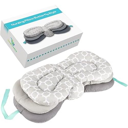 Nursing Pillow for Breastfeeding and Bottle Feeding, Adjustable Support Cushion for Parents, 100% Cotton, Soft and Ergonomic, Ideal for Newborns 0-5 Months