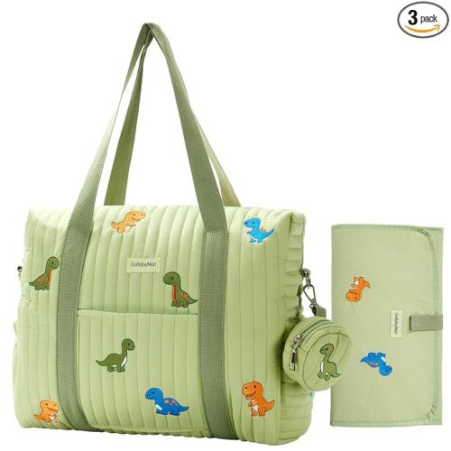 3pc Diaper Bag Tote Set, Hospital Bag for Labor & Delivery, Maternity Travel Bag with Changing Pad & Pacifier Case