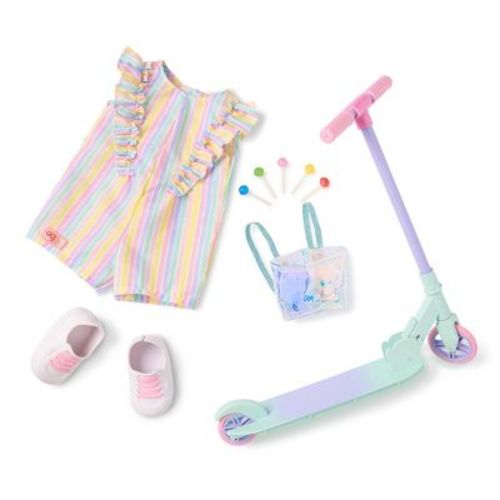 Our Generation Ride the Rainbow Romper Outfit and Scooter Accessory for 18" Dolls